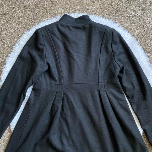 Forever 21 Black Wool Blend Coat Lined Womens Size Medium - Picture 9 of 13